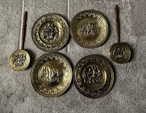 Vintage embossed brass wall - vintage,
