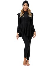 SIZE SMALL SIZE 8/10 3 PIECE BLACK  ISLAMIC MODEST BURKINI SWIMSUIT.NEW