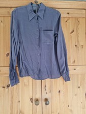 Lovely 100% Silk Grey Blouse