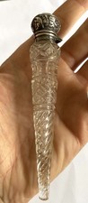 Antique Edwardian Silver & Cut Glass Scent Perfume Bottle 1902 Levi Salaman 