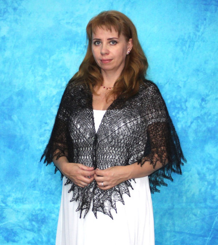 Black russian shawl orenburg - russian,