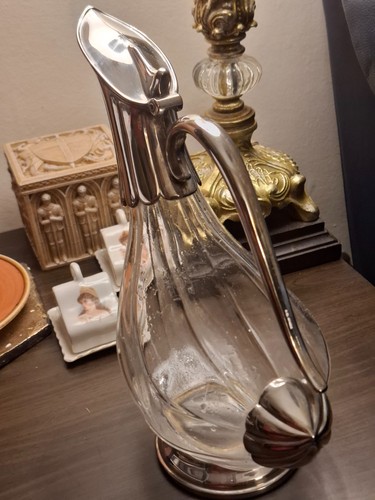 Vintage glass silverplate duck - vintage,