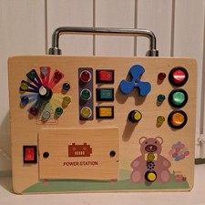 Montessori Toy LED Busy Board Sensory Awareness Light Sounds Switch Board Toy