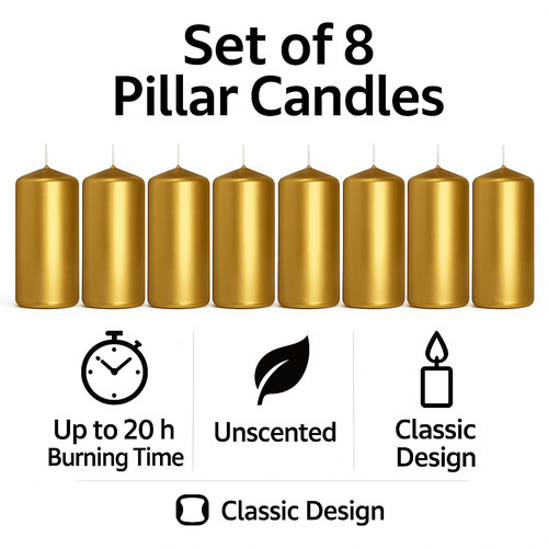 Pack pillar candles 10 x - 8,
