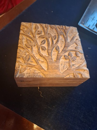 Vintage hand carved tree - carved,