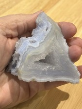 *reduced* Piece Of Raw Blue Lace Agate With Druzy Cave Weight 126g