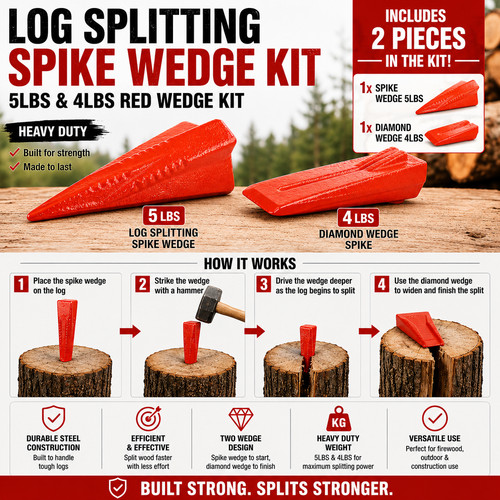 Firewood splitting wedge set - firewood,