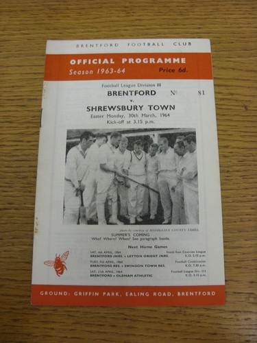 1964 brentford v - 30/03/1964,