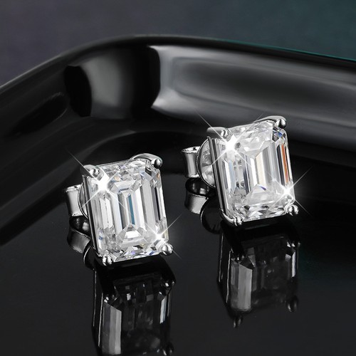 4cttw emerald cut - cut, moissanite