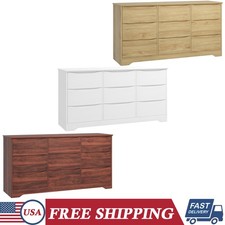 Large Wooden Dresser 9 Drawer