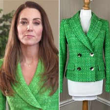 Zara Green Bouclé Double