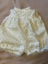 Vintage Cabbage Patch Kids Doll white bubble romper pink rosebuds