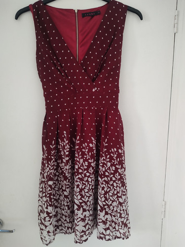 Tenki burgundy white polka - &,
