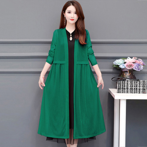 Lady midi cardigan sheer coat - lady,