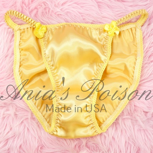 Golden yellow satin - satin, panties