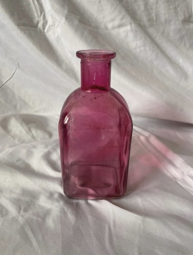 Vintage pink glass - vase, 13cm