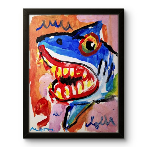 Aleph hand painted textured - aleph,