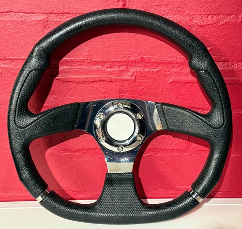 Black chrome 350mm steering