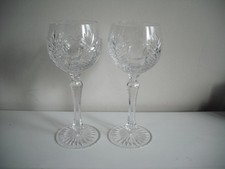Pair of Beautiful  Lead Crystal  Hock Wine Glasses 19.5cm