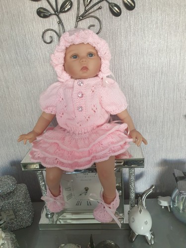 Hand knitted baby outfit doll - hand, (doll