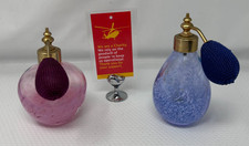 Caithness Glass Perfume Bottles Pink and Blue Handcrafted Scotland     AC11