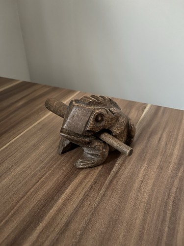 Wooden frog guiro instrument - frog,