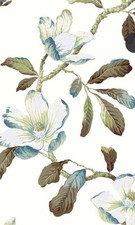 TEAL FLORAL CURTAIN FABRIC 5m