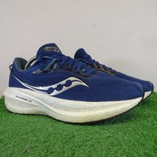 Saucony Trainers Size 8 Men's Triumph 21 Indigo PWRRUN+ Blue Black Running Shoes