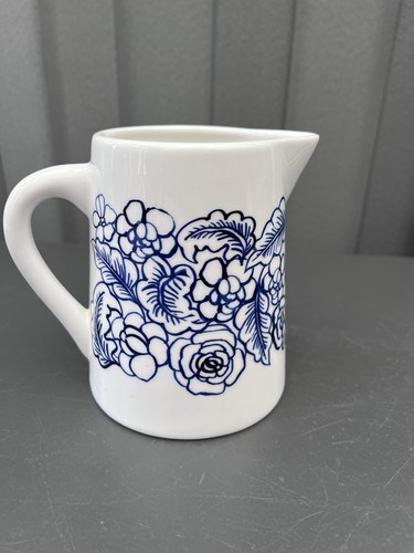 Blue white floral ceramic - blue, &