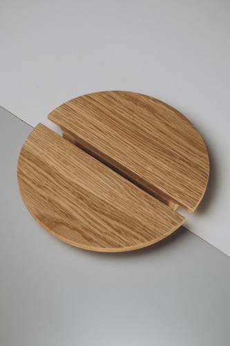 Oak half moon cabinet pull - oak,