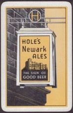 Playing Cards 1 Single Card Old HOLES Brewery NEWARK ALES BEER Advertising SIGN 