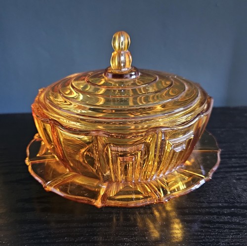Vintage art deco amber - art, glass