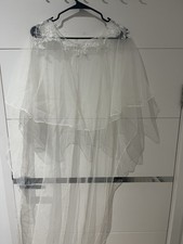 Chiffon Bridal Cape Cloak Shawl with Lace Details Brand New and Unused