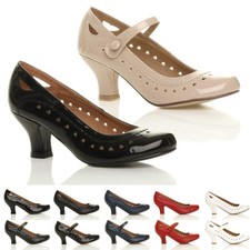 WOMENS LADIES MID HIGH HEEL