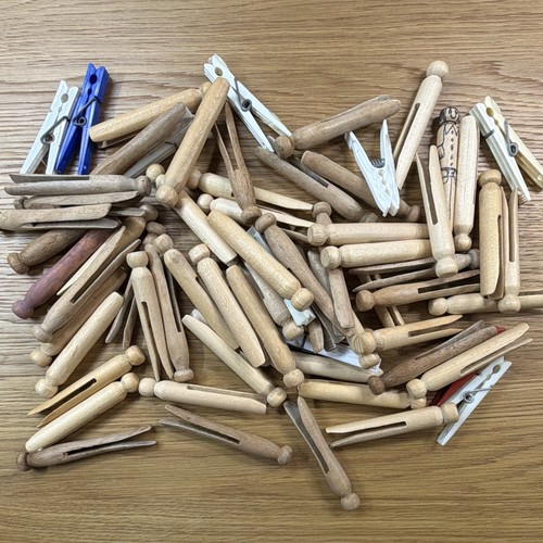 Vintage wooden clothespins - vintage,