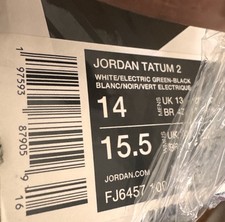 Jordan Tatum 2 Men Shoe Size