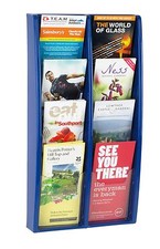 Blue Wall  Brochure /Leaflet Holder /Dispenser /Rack With 8 Pockets NOT A4