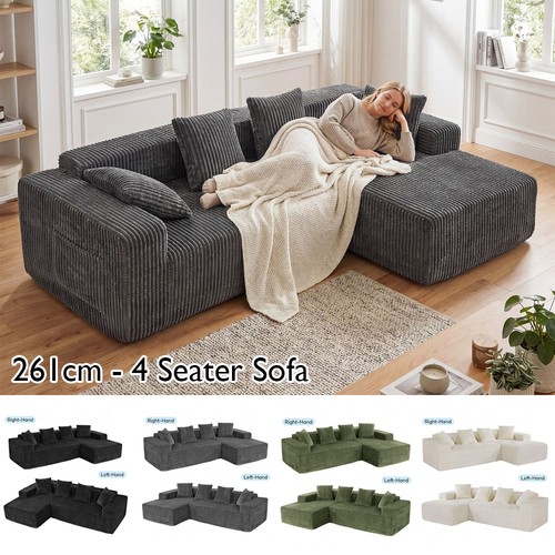 Jumbo cord corner sofa - sofa, suite