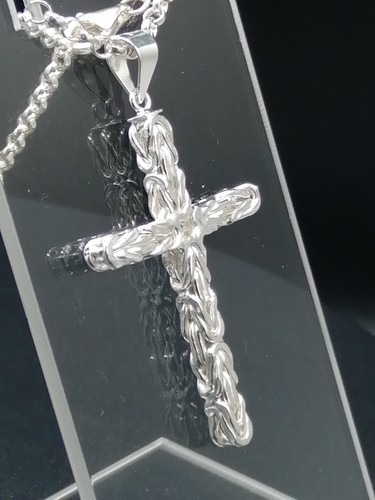 925 silver square byzantine - silver,