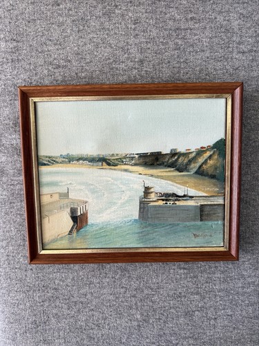 Vintage coastal seascape oil - vintage,