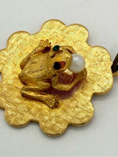 Vintage hobco gold tone frog - hobco,