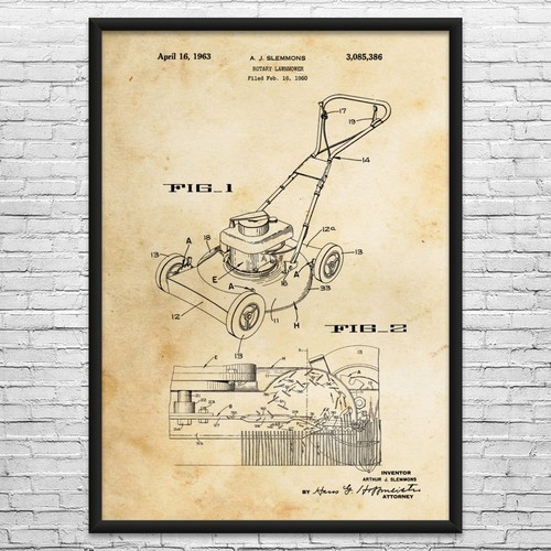 1963 lawn mower patent wall - lawn,