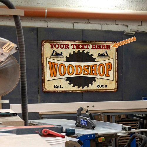 Personalized woodshop sign - personalized,