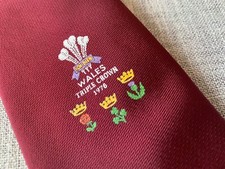 Vintage Wales Rugby Union 1976 Triple Crown Tie 54” X 4”