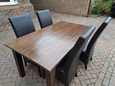 Modern dark oak dinning table and 4 chairs