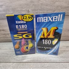 Konica Maxwell E180 Blank VHS Video Cassette Tapes Sealed VCR Camera x5