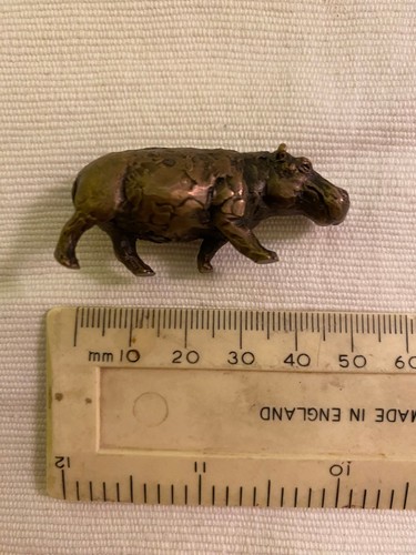 Miniature bronze hippopotamus