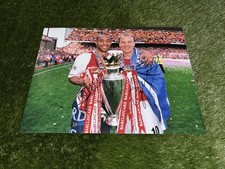 THIERRY HENRY & DENNIS BERGKAMP ARSENAL GENUINE HAND SIGNED AUTHENTIC COA 16x12