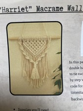 macrame Kit “ Harriet” natural decoration hanging Boxed Instructions Dowel Open