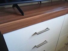 White & Walnut 8 Drawer Chest Bedroom Furniture